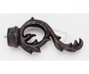 Leaf Scroll Finial With Plug - 802 - Iron Oxide